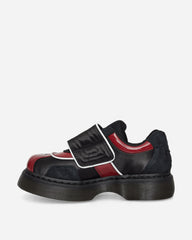 Women's Buzz Strap Satin Lux High Gloss Patent Loafers Black / Scarlet Red