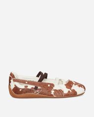 Women's Speedcat Ballet Cow Print Shoes Chocolate Brown / Warm White